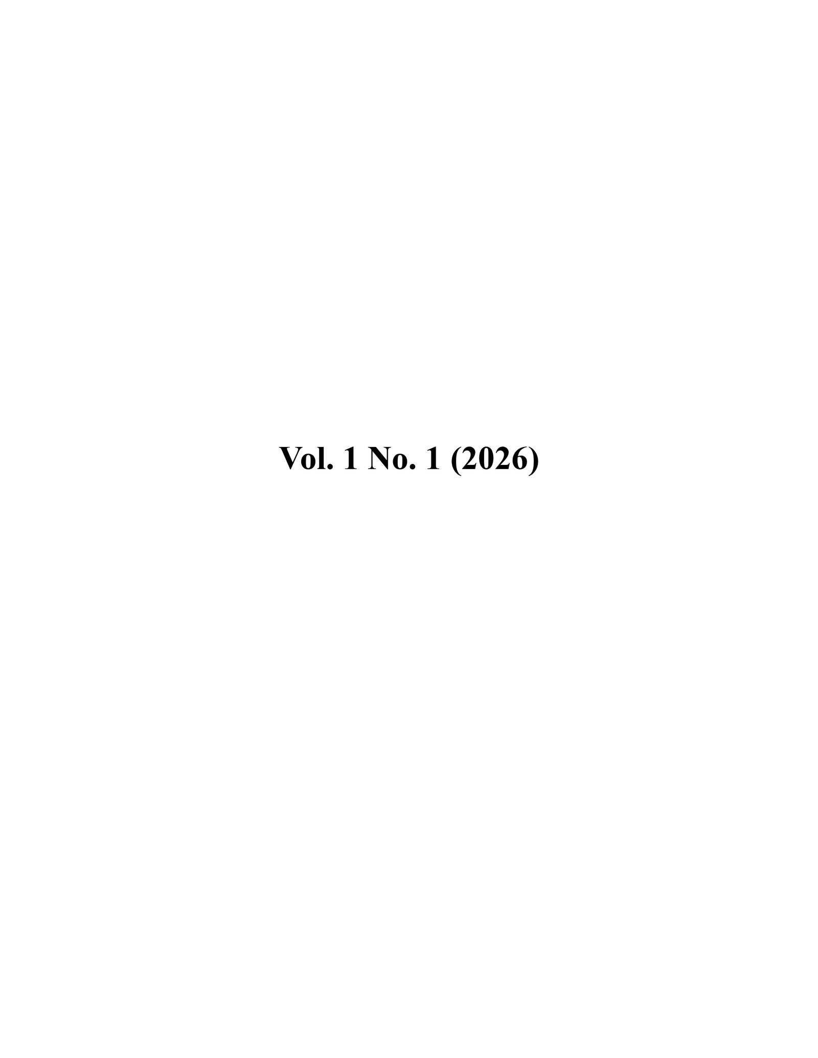 					View Vol. 1 No. 1 (2026)
				